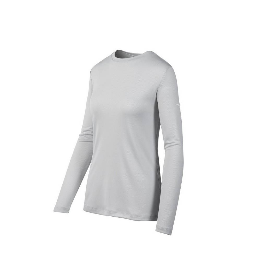 Maglietta Mizuno Long Sleeve Donna - Grigie - 68092-NIVU